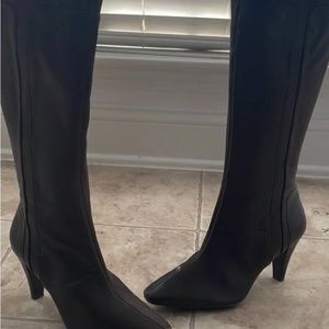 Antonio Melani Black  Leather Knee High Boots.Leather